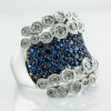 4ctw Blue and White Sapphire Milgrain Vintage Cocktail Ring