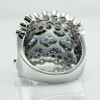 4ctw Blue and White Sapphire Milgrain Vintage Cocktail Ring