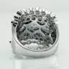 4ctw Blue and White Sapphire Milgrain Vintage Cocktail Ring