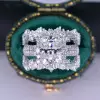 4ct Radiant Cut Three-Pieces Vintage Lace Wedding Ring Set