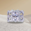 4ct Radiant Cut Three-Pieces Vintage Lace Wedding Ring Set