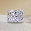 4ct Radiant Cut Three-Pieces Vintage Lace Wedding Ring Set