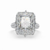 4ct Radiant Cut Three-Pieces Vintage Lace Wedding Ring Set
