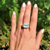 8ct Emerald Cut Aquamarine Chunky Engagement Ring