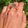 8ct Emerald Cut Aquamarine Chunky Engagement Ring