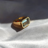 8ct Emerald Cut Aquamarine Chunky Engagement Ring
