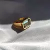8ct Emerald Cut Aquamarine Chunky Engagement Ring