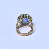 5ct Oval Cut Tanzanite Blue Sapphire Halo Cocktail Ring