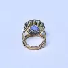 5ct Oval Cut Tanzanite Blue Sapphire Halo Cocktail Ring