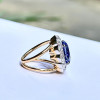 5ct Oval Cut Tanzanite Blue Sapphire Halo Cocktail Ring