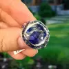 5.6ct Cushion Cut Blue Sapphire Vintage Engagement Ring