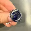 5.6ct Cushion Cut Blue Sapphire Vintage Engagement Ring