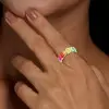 12ctw Radiant Cut Multicolor Sapphire Rainbow Eternity Ring