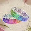 12ctw Radiant Cut Multicolor Sapphire Rainbow Eternity Ring
