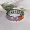12ctw Radiant Cut Multicolor Sapphire Rainbow Eternity Ring