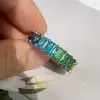 12ctw Radiant Cut Multicolor Sapphire Rainbow Eternity Ring