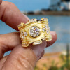 2ct Round Cut Sandblasted Vintage Cocktail Ring