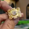 2ct Round Cut Sandblasted Vintage Cocktail Ring