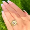 2ct Round Cut Sandblasted Vintage Cocktail Ring