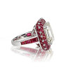 6ct Emerald Cut White Sapphire Ruby Vintage Cocktail Ring