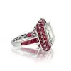 6ct Emerald Cut White Sapphire Ruby Vintage Cocktail Ring
