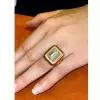 6ct Emerald Cut White Sapphire Sandblasted Engagement Ring