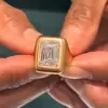 6ct Emerald Cut White Sapphire Sandblasted Engagement Ring