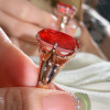 15ct Large Oval Cut Ruby Flush Set Shank Cocktail Ring