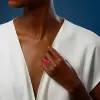 15ct Large Oval Cut Ruby Flush Set Shank Cocktail Ring