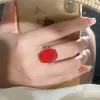 15ct Large Oval Cut Ruby Flush Set Shank Cocktail Ring