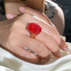 15ct Large Oval Cut Ruby Flush Set Shank Cocktail Ring