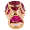 15ct Large Oval Cut Ruby Flush Set Shank Cocktail Ring
