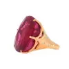 15ct Large Oval Cut Ruby Flush Set Shank Cocktail Ring