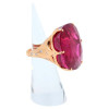 15ct Large Oval Cut Ruby Flush Set Shank Cocktail Ring