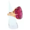 15ct Large Oval Cut Ruby Flush Set Shank Cocktail Ring