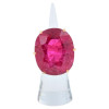 15ct Large Oval Cut Ruby Flush Set Shank Cocktail Ring