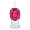 15ct Large Oval Cut Ruby Flush Set Shank Cocktail Ring