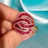 4ctw Baguette Cut Ruby Bypass Cocktail Ring