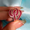 4ctw Baguette Cut Ruby Bypass Cocktail Ring