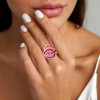 4ctw Baguette Cut Ruby Bypass Cocktail Ring