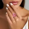 4ctw Baguette Cut Ruby Bypass Cocktail Ring