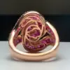 4ctw Baguette Cut Ruby Bypass Cocktail Ring
