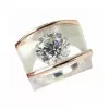 5ct Round Cut Two Tone Modern Engagement Ring