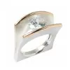 5ct Round Cut Two Tone Modern Engagement Ring