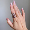 3ctw Ruby and White Sapphire Three Tone Snake Cocktail Ring