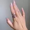 3ctw Ruby and White Sapphire Three Tone Snake Cocktail Ring