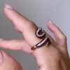 3ctw Ruby and White Sapphire Three Tone Snake Cocktail Ring