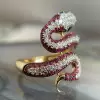 3ctw Ruby and White Sapphire Three Tone Snake Cocktail Ring