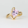 3ct Radiant Cut Lyric Pink Sapphire Modern Ring