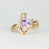3ct Radiant Cut Lyric Pink Sapphire Modern Ring